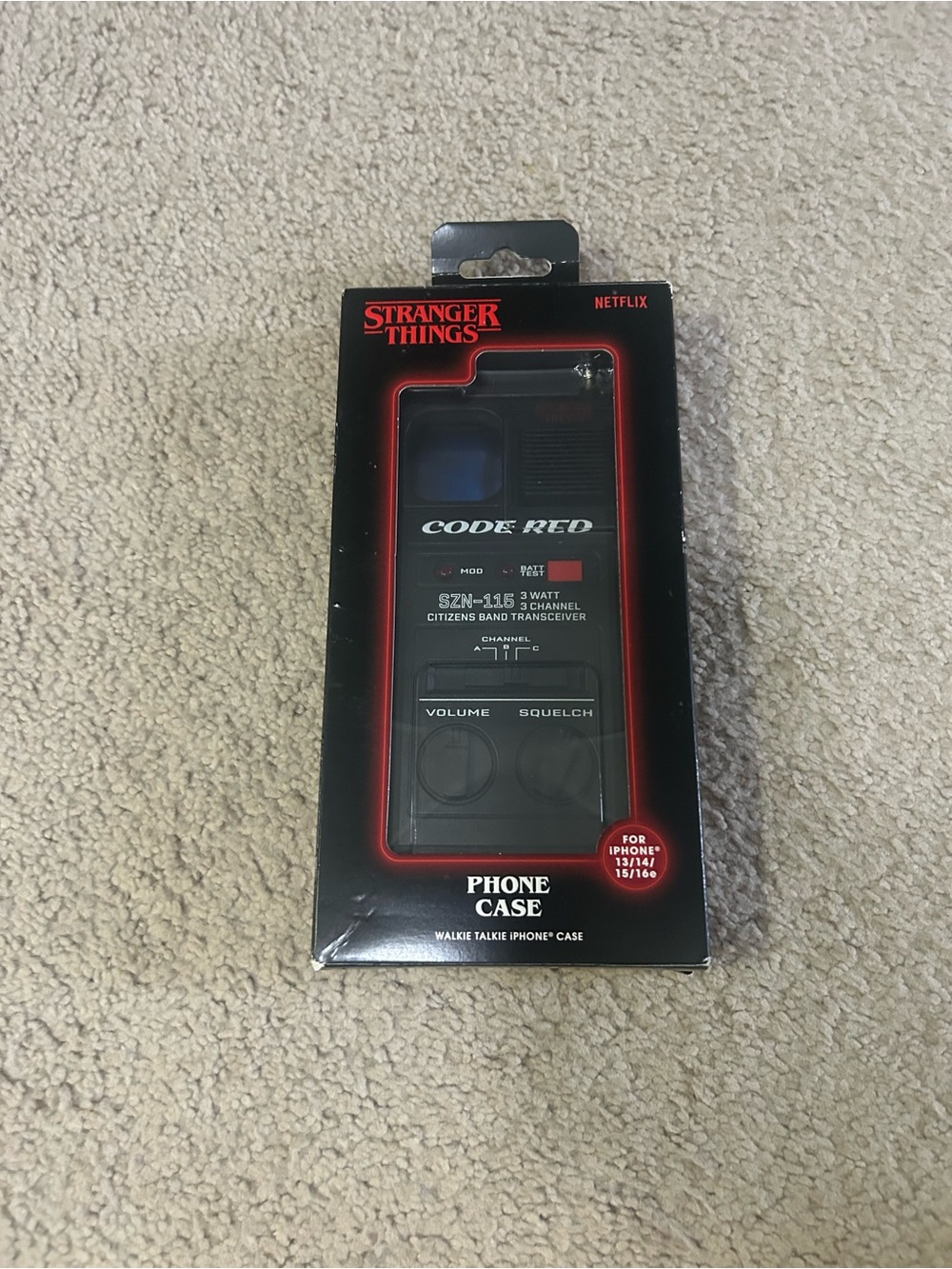 Stranger Things 'Code Red' Black iPhone Case